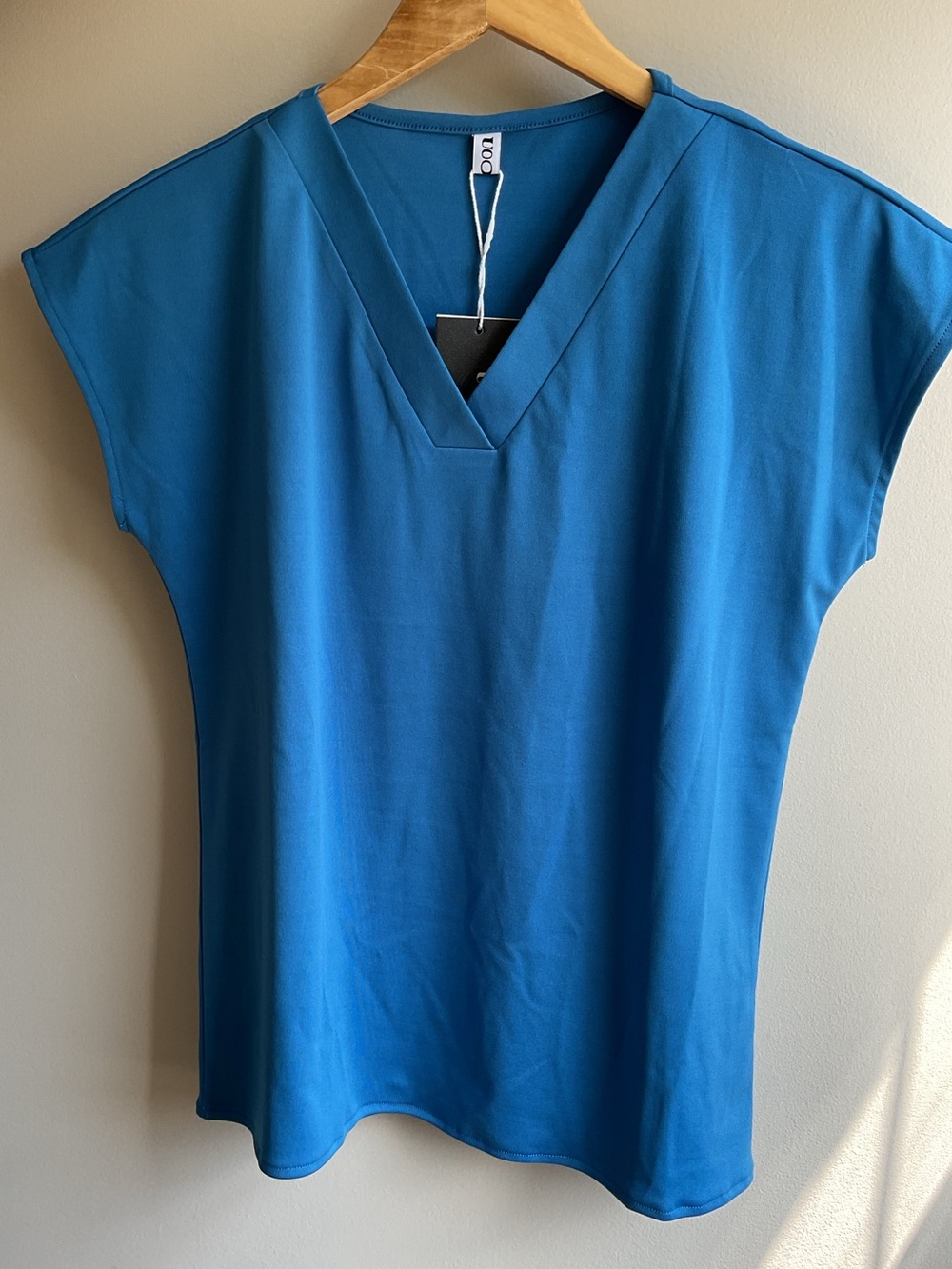 Vince Blue V-Neck Cap-Sleeve Tunic